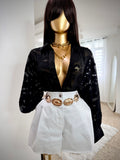 Noir Button Blouse