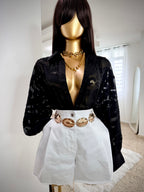 Noir Button Blouse