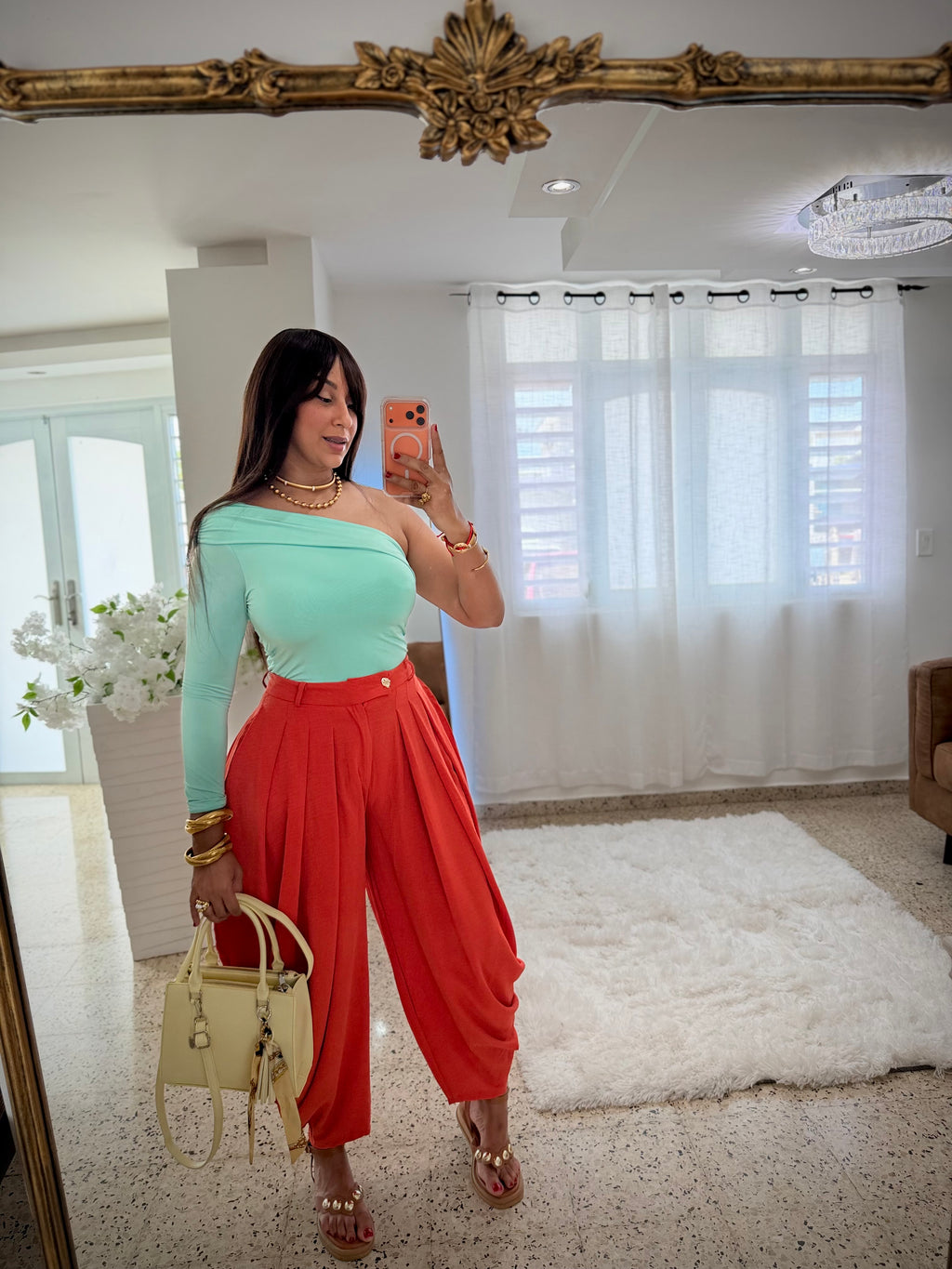 Drapped Aladdin  Pants Coral