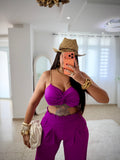 Twist magenta  Crop Top