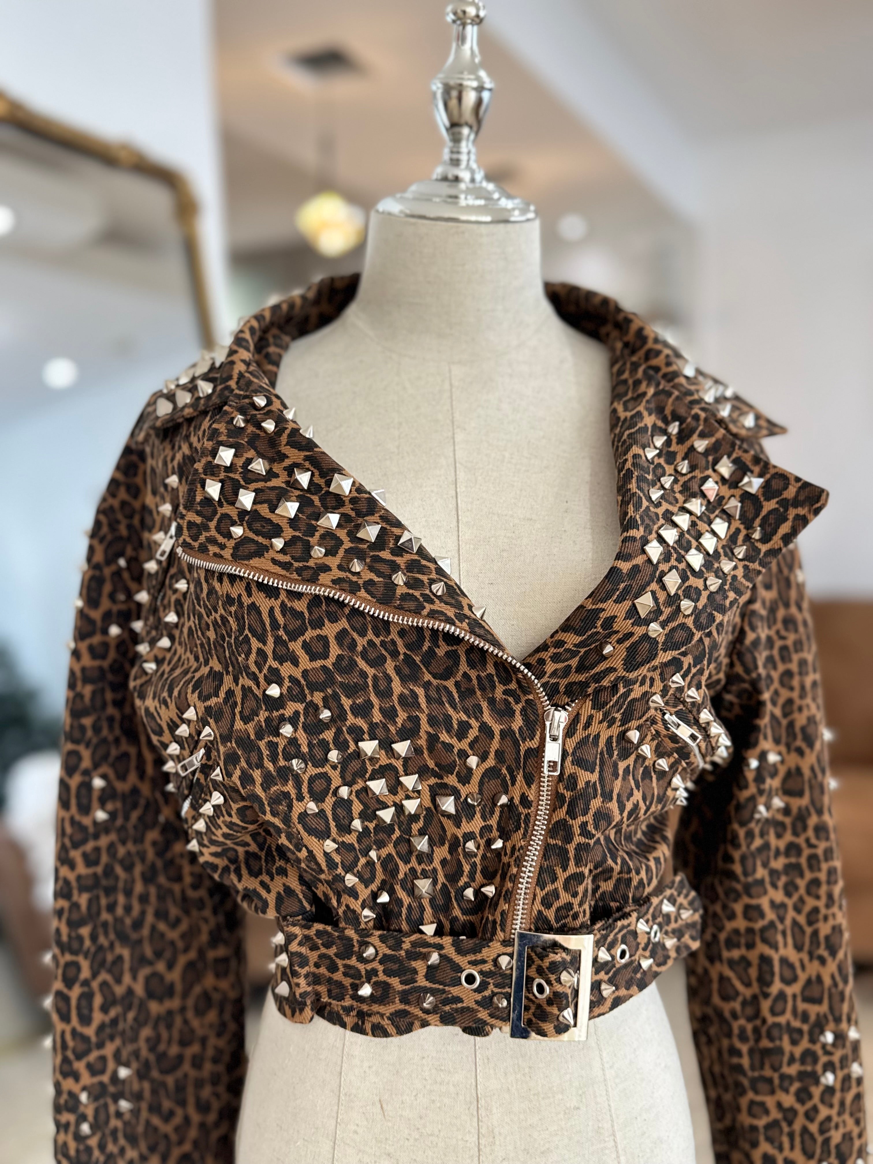 Leopard Studs Jacket