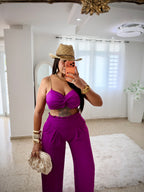 Twist magenta  Crop Top