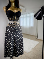 Contrast Polka Skirt