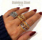 Anillo entrelazado solo dorado