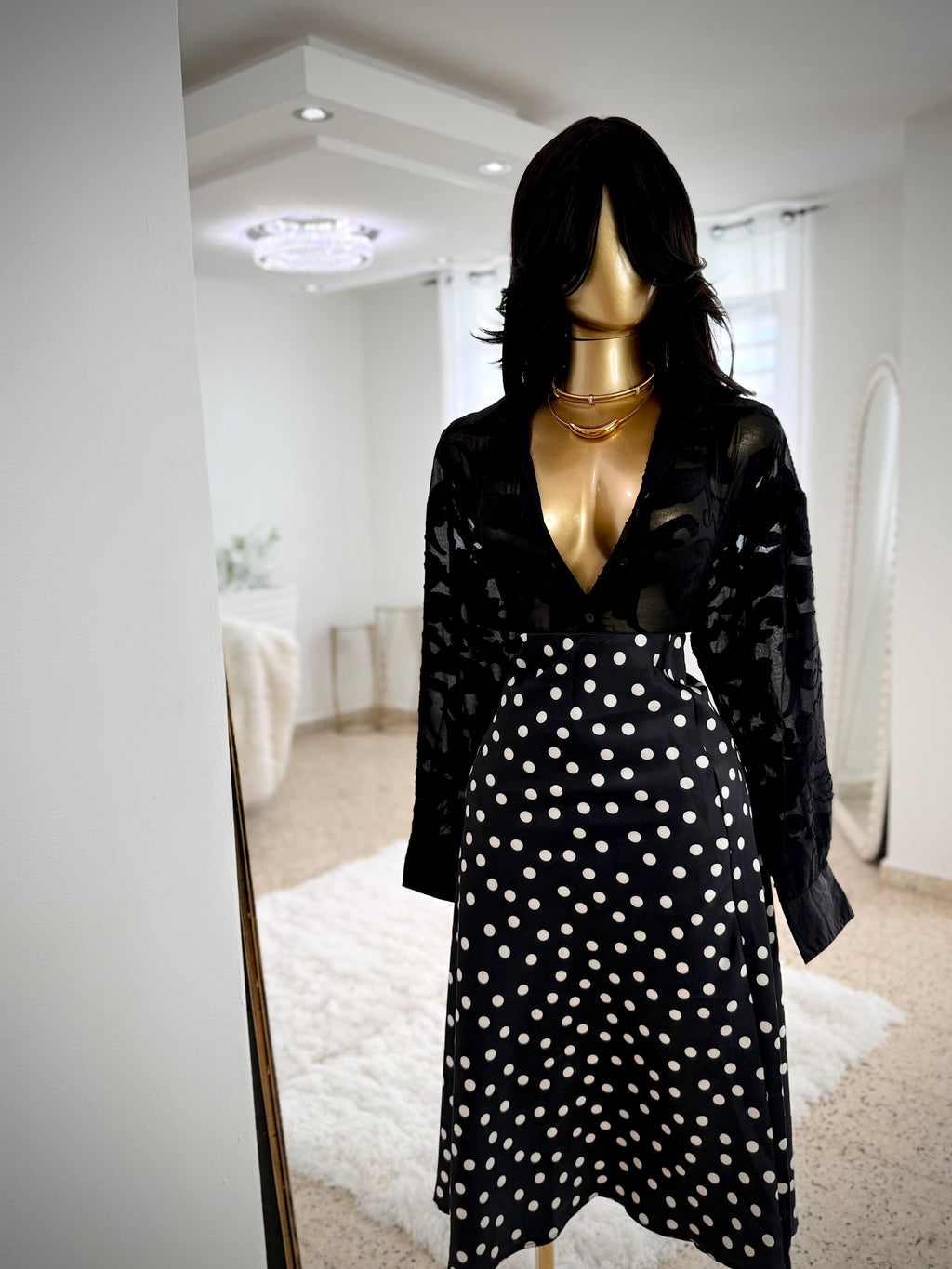Noir Button Blouse