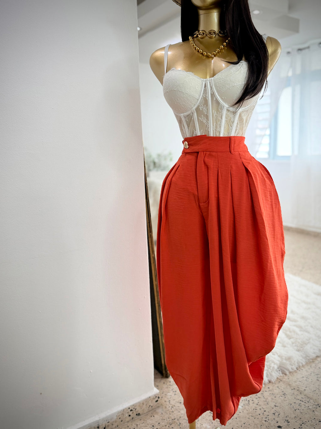 Drapped Aladdin  Pants Coral