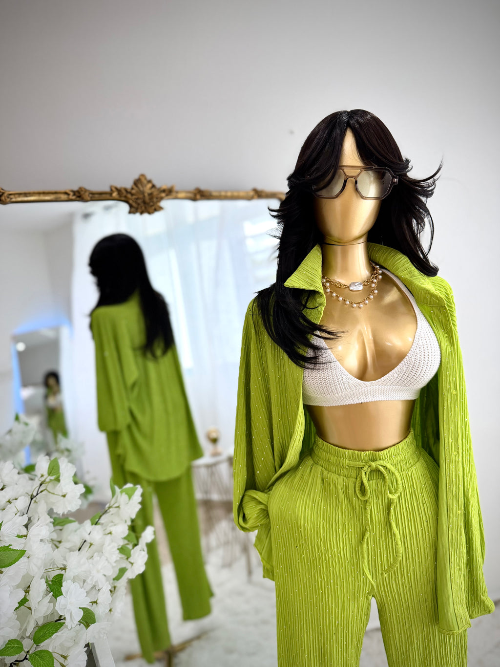 Rhinestone Lime Set (bralette no incluido )