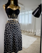 Contrast Polka Skirt